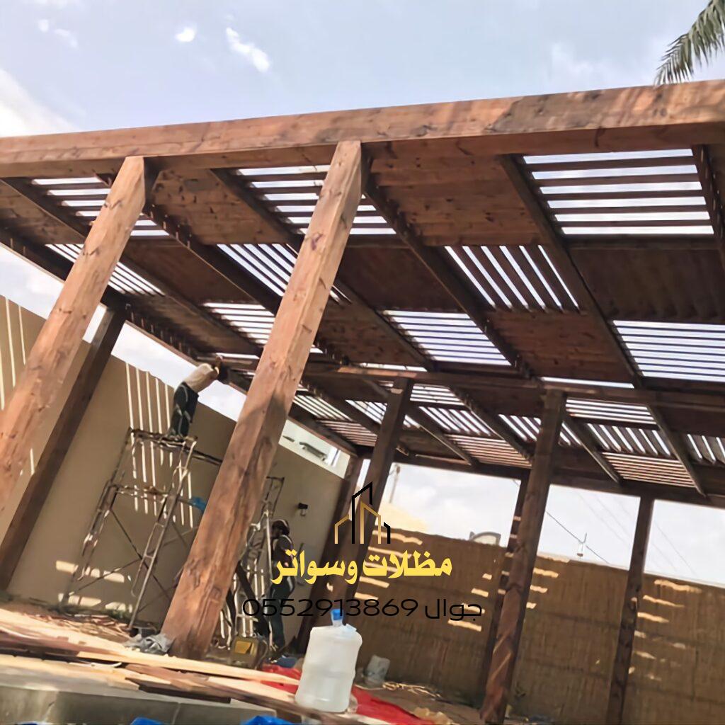 مظلات خشبية في الرياض